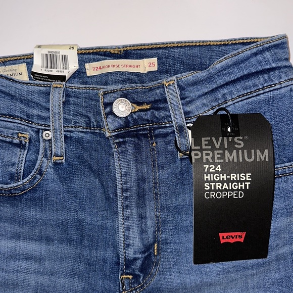 🔥🔥🔥 NWT Levi’s 724 HIGH RISE STRAIGHT CROP JEANS - Picture 10 of 12